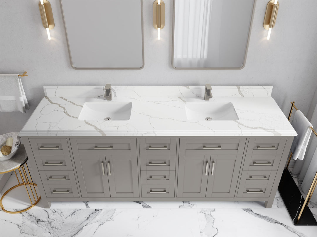 Cambridge 84 in. W x 22 in. D Double Sink Bathroom Vanity - Willow Bath and Vanity