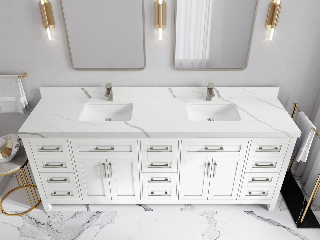 Cambridge 84 in. W x 22 in. D Double Sink Bathroom Vanity - Willow Bath and Vanity