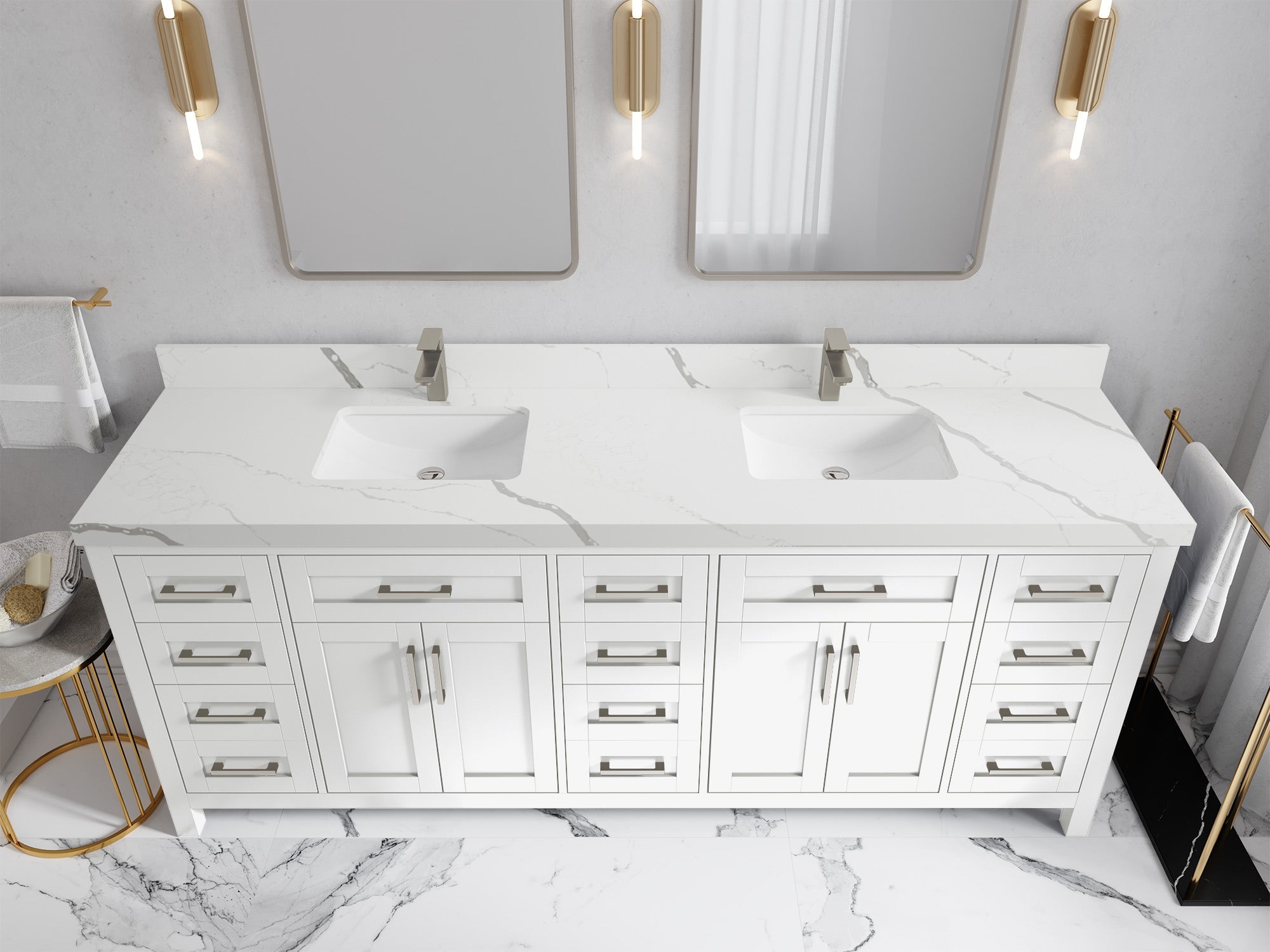 Cambridge 84 in. W x 22 in. D Double Sink Bathroom Vanity - Willow Bath and Vanity
