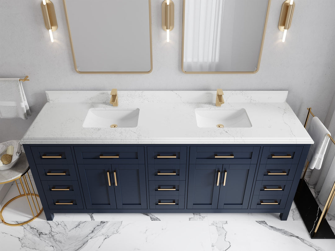 Cambridge 84 in. W x 22 in. D Double Sink Bathroom Vanity - Willow Bath and Vanity