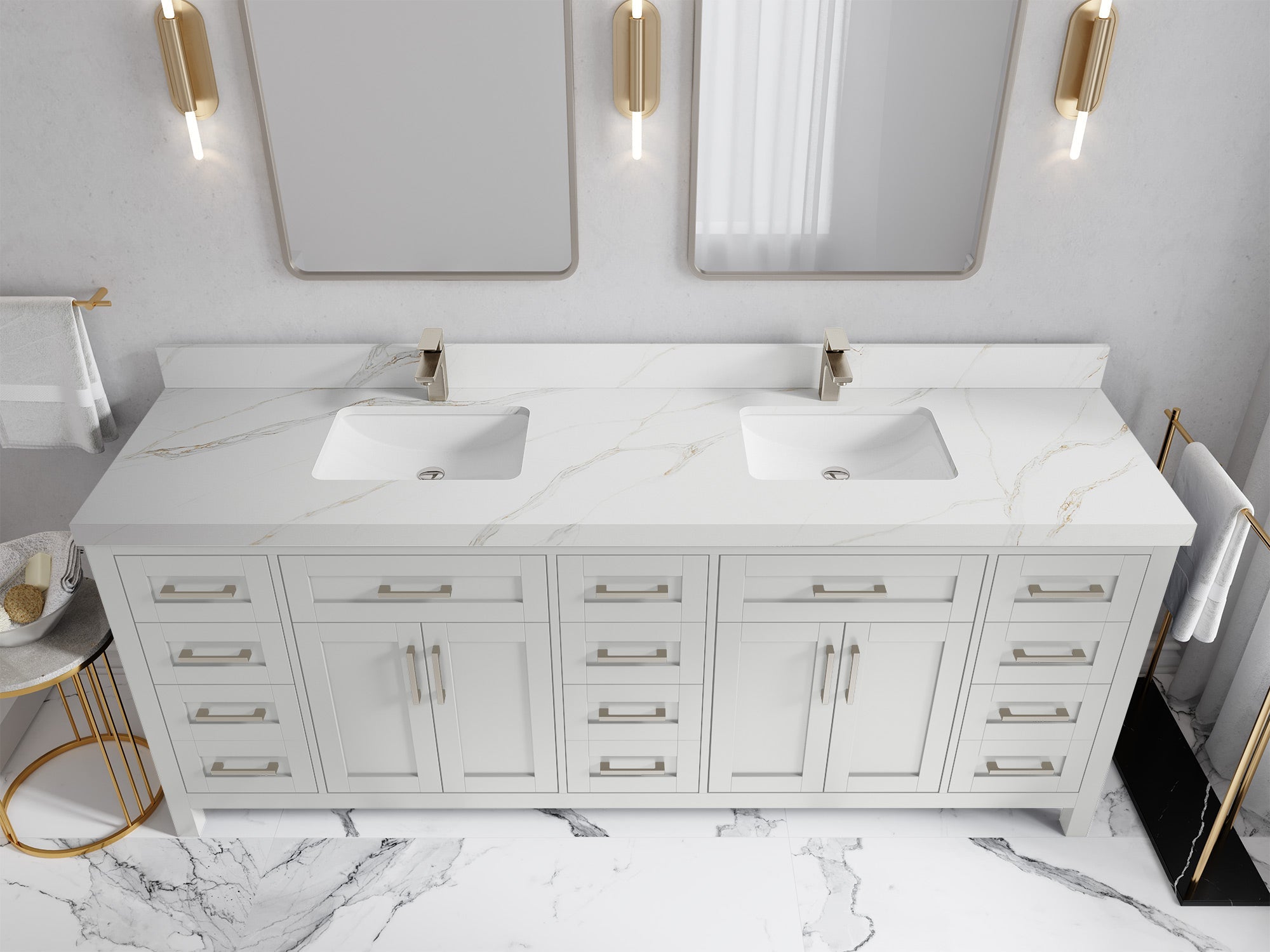 Cambridge 84 in. W x 22 in. D Double Sink Bathroom Vanity - Willow Bath and Vanity