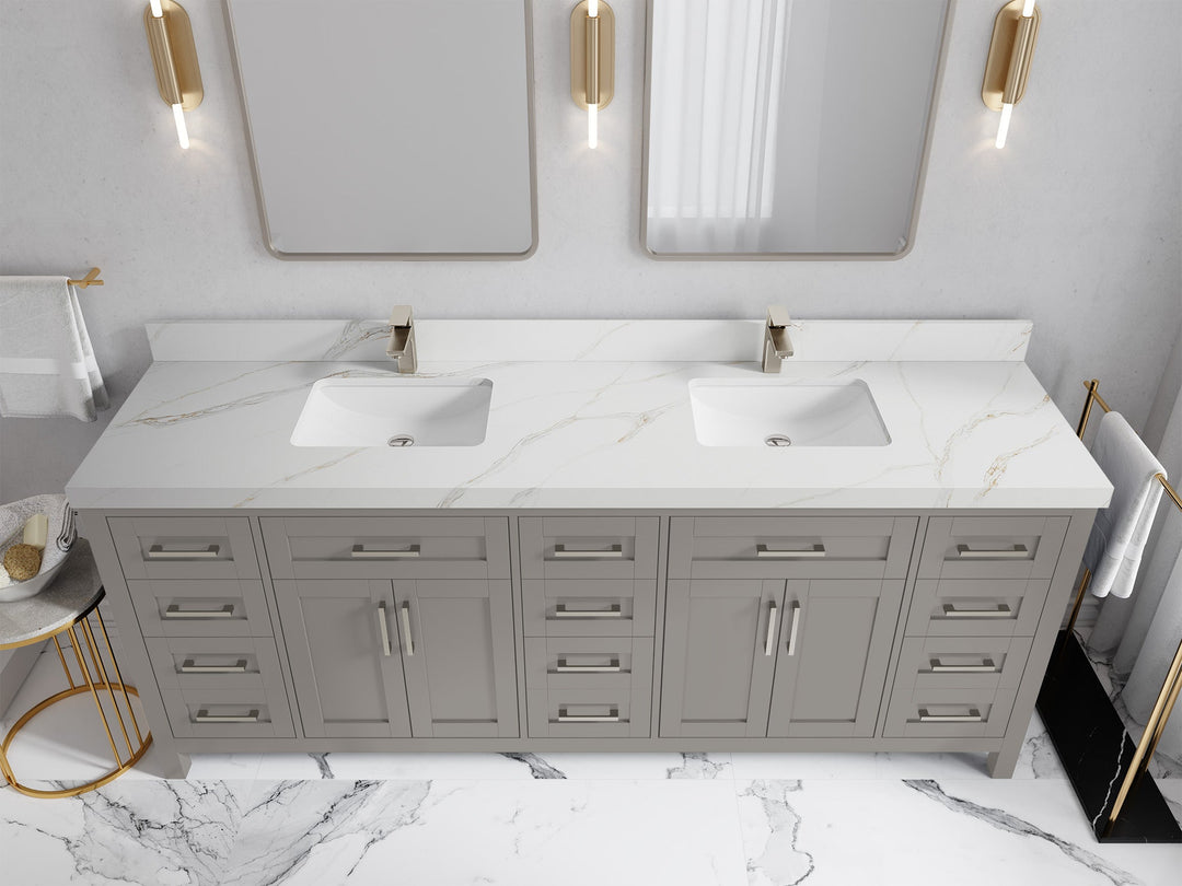 Cambridge 84 in. W x 22 in. D Double Sink Bathroom Vanity - Willow Bath and Vanity