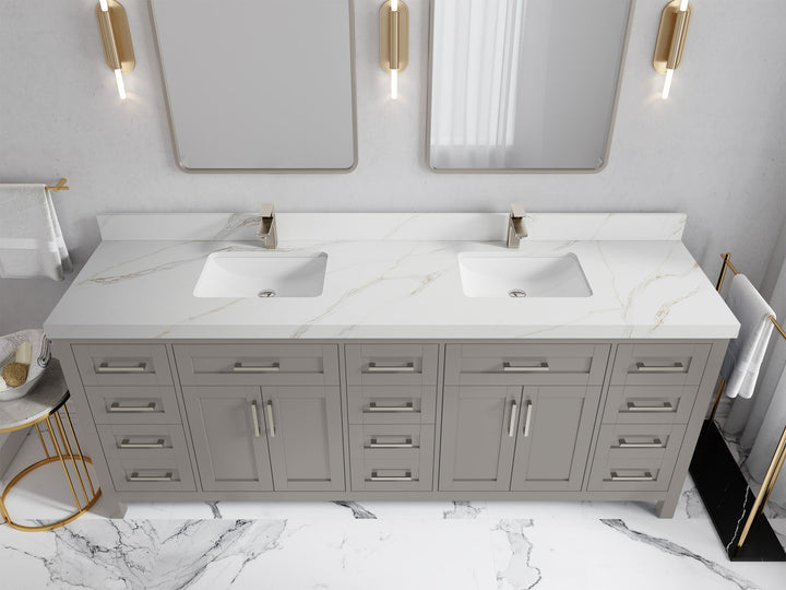 Cambridge 84 in. W x 22 in. D Double Sink Bathroom Vanity - photo 41