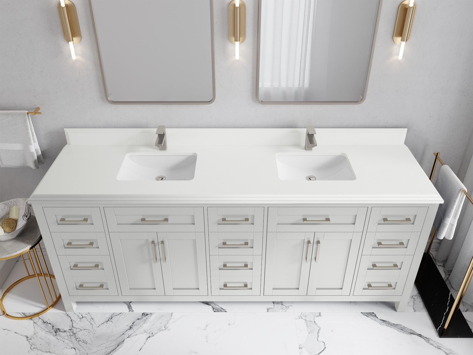 Cambridge 84 in. W x 22 in. D Double Sink Bathroom Vanity - Willow Bath and Vanity