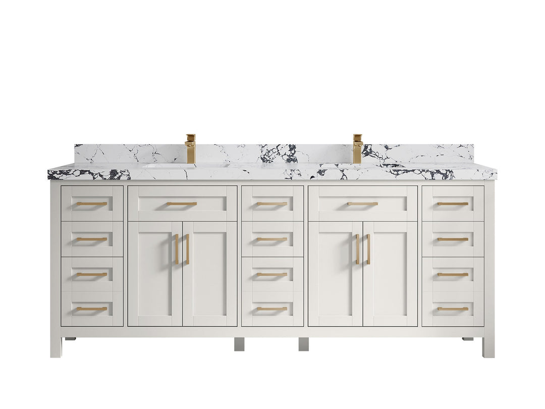 Cambridge 84 in. W x 22 in. D Double Sink Bathroom Vanity - Willow Bath and Vanity