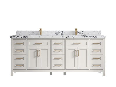 Cambridge 84 in. W x 22 in. D Double Sink Bathroom Vanity - Willow Bath and Vanity