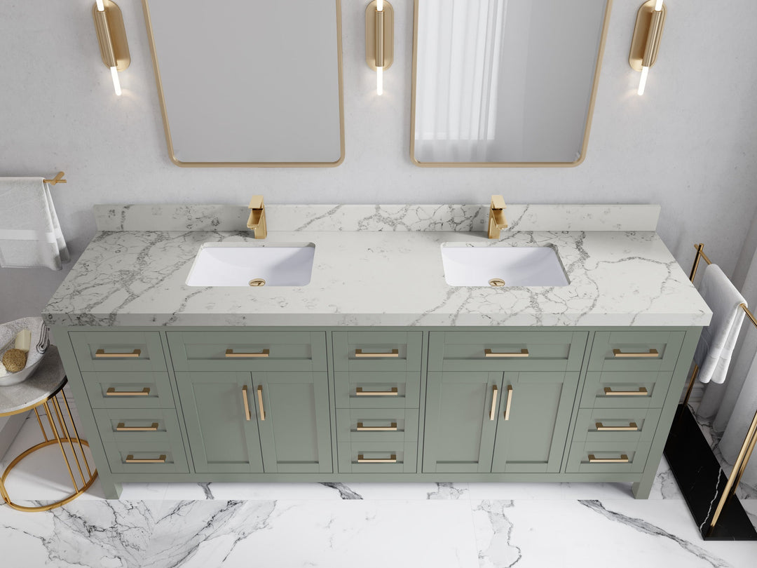 Cambridge 84 in. W x 22 in. D Double Sink Bathroom Vanity - Willow Bath and Vanity