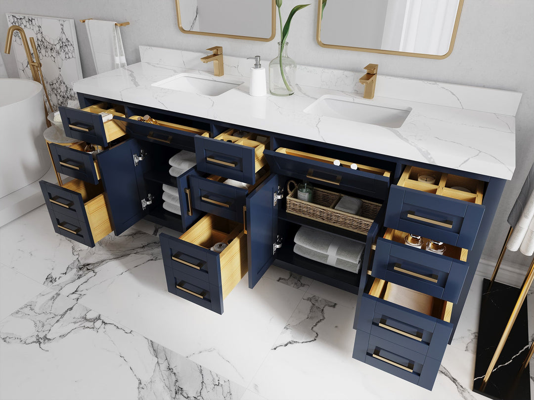 Cambridge 84 in. W x 22 in. D Double Sink Bathroom Vanity - Willow Bath and Vanity