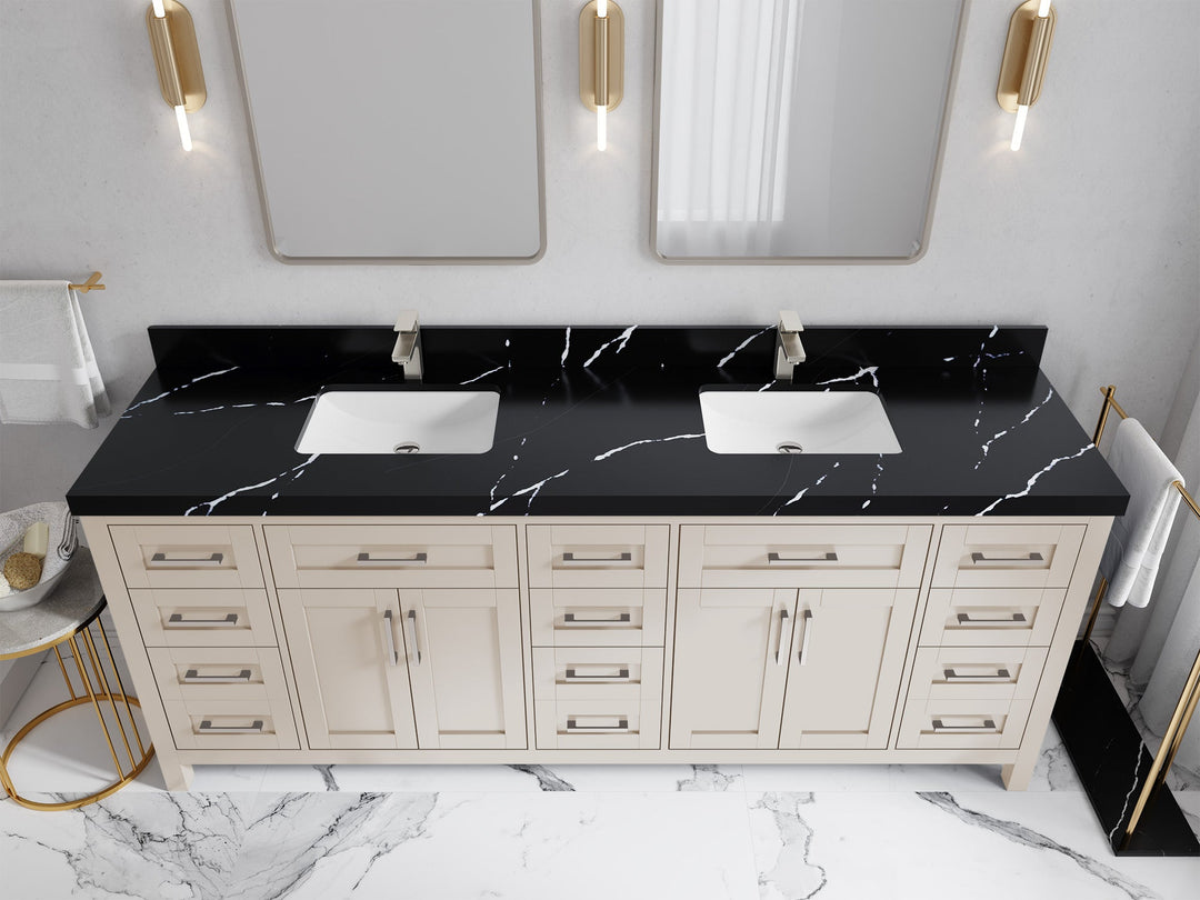 Cambridge 84 in. W x 22 in. D Double Sink Bathroom Vanity - Willow Bath and Vanity