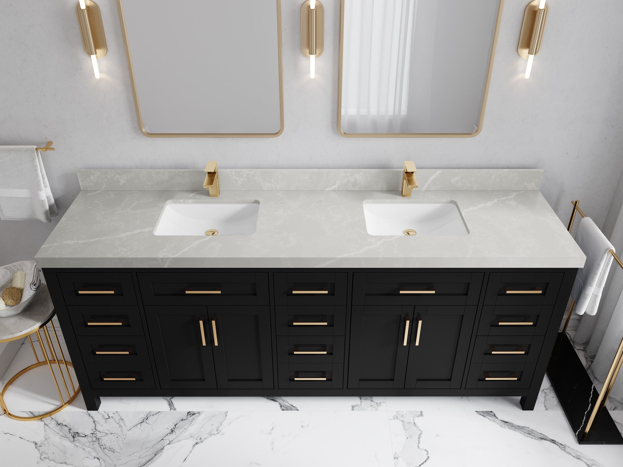 Cambridge 84 in. W x 22 in. D Double Sink Bathroom Vanity - Willow Bath and Vanity