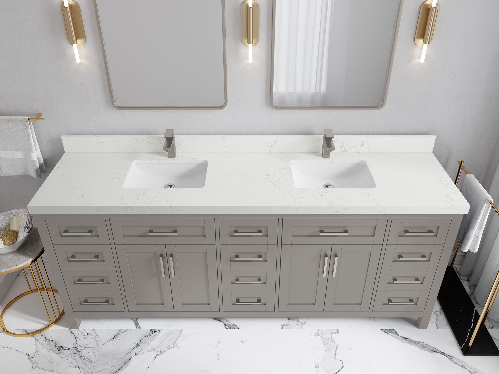 Cambridge 84 in. W x 22 in. D Double Sink Bathroom Vanity - Willow Bath and Vanity