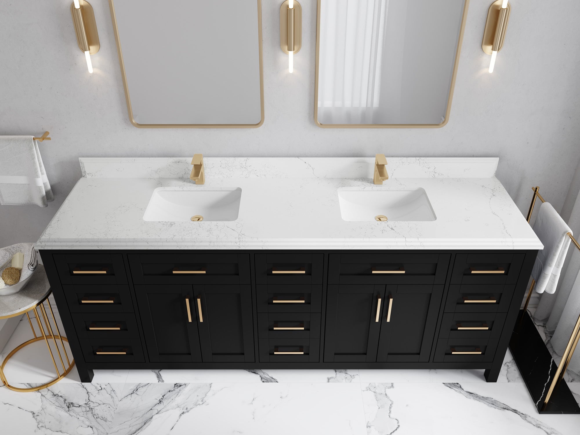 Cambridge 84 in. W x 22 in. D Double Sink Bathroom Vanity - Willow Bath and Vanity