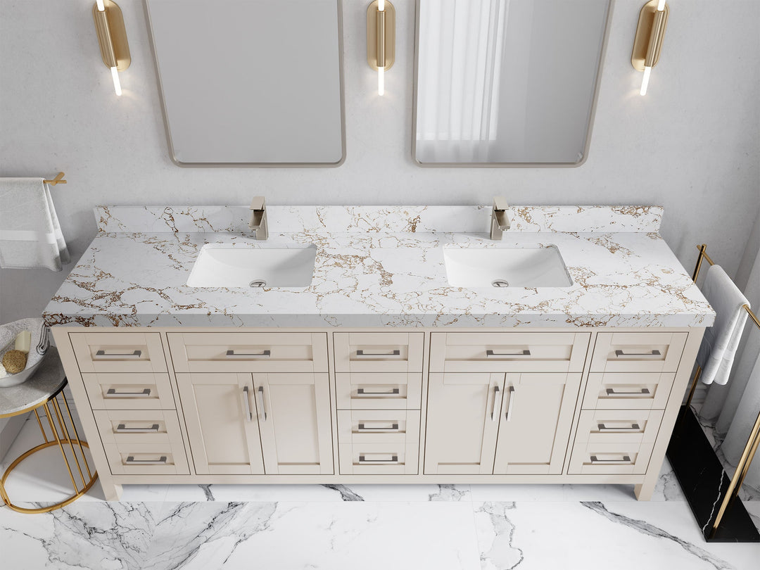 Cambridge 84 in. W x 22 in. D Double Sink Bathroom Vanity - Willow Bath and Vanity