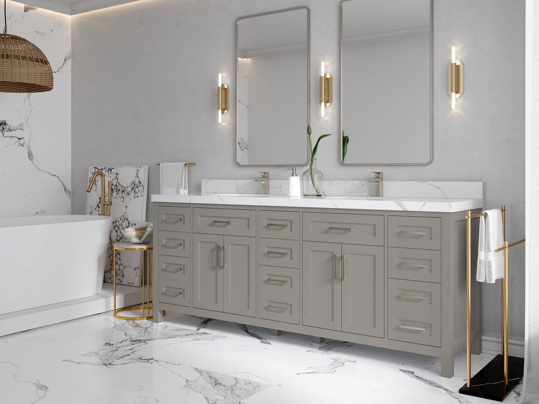 Cambridge 84 in. W x 22 in. D Double Sink Bathroom Vanity - Willow Bath and Vanity