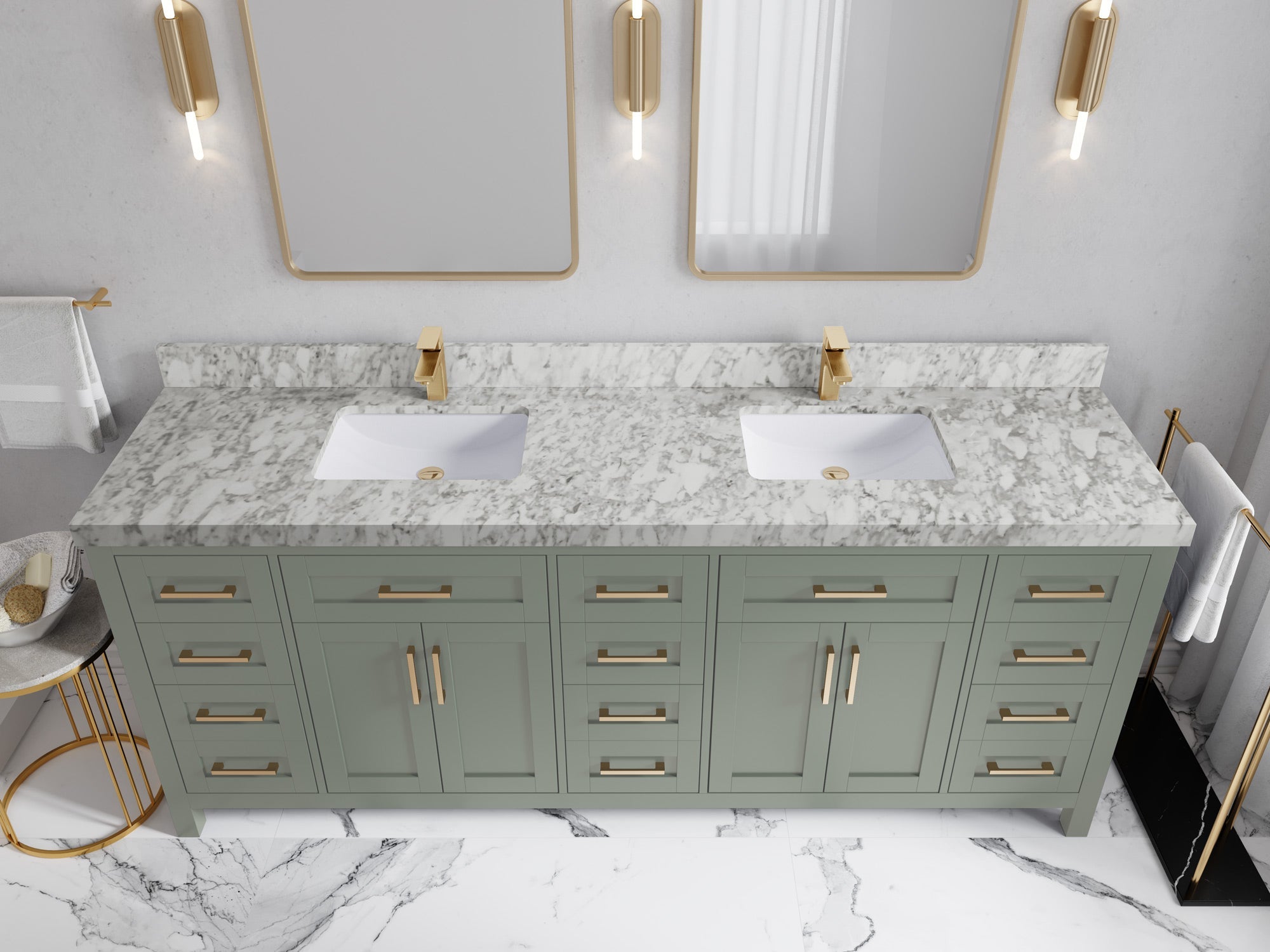Cambridge 84 in. W x 22 in. D Double Sink Bathroom Vanity - Willow Bath and Vanity
