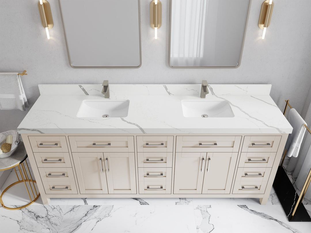 Cambridge 84 in. W x 22 in. D Double Sink Bathroom Vanity - Willow Bath and Vanity