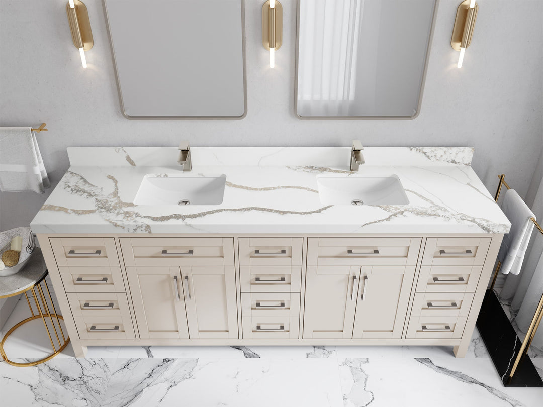 Cambridge 84 in. W x 22 in. D Double Sink Bathroom Vanity - Willow Bath and Vanity