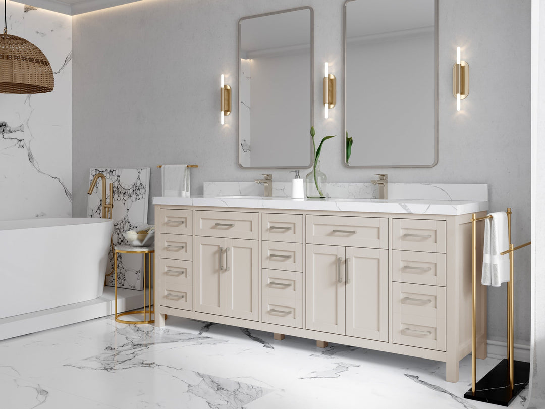 Cambridge 84 in. W x 22 in. D Double Sink Bathroom Vanity - Willow Bath and Vanity