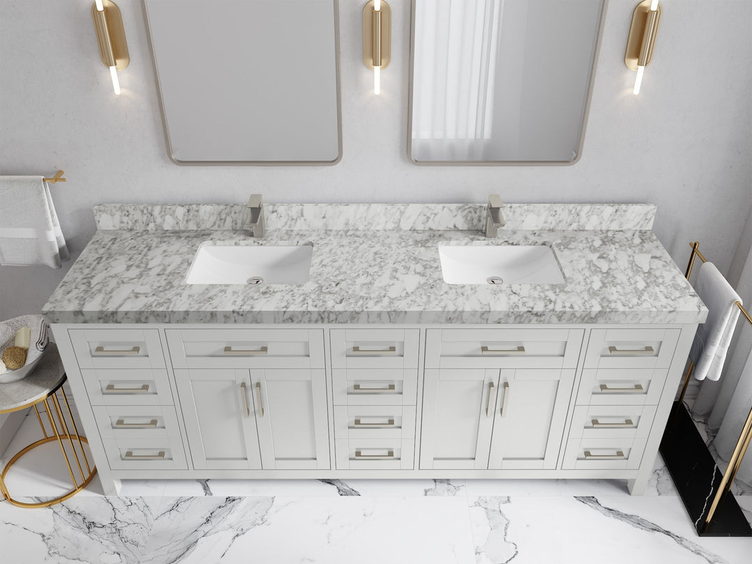 Cambridge 84 in. W x 22 in. D Double Sink Bathroom Vanity - Willow Bath and Vanity