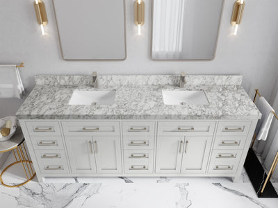 Cambridge 84 in. W x 22 in. D Double Sink Bathroom Vanity - Willow Bath and Vanity