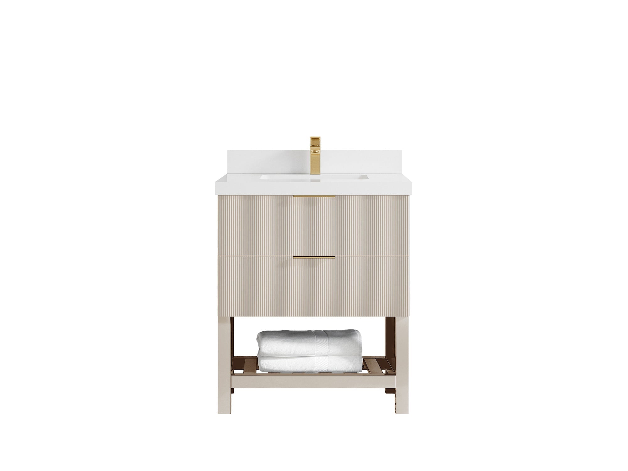 Catalina 30 in W x 22 in D Free Standing Reeded Single Sink Bathroom Vanity - Willow Bath and Vanity