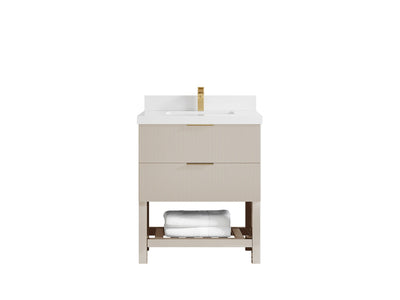 Catalina 30 in W x 22 in D Free Standing Reeded Single Sink Bathroom Vanity - Willow Bath and Vanity
