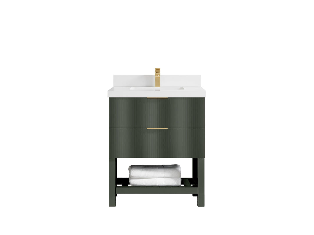 Catalina 30 in W x 22 in D Free Standing Reeded Single Sink Bathroom Vanity - Willow Bath and Vanity