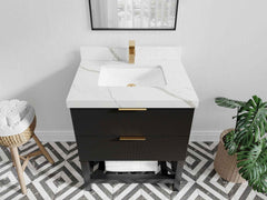 Catalina 30 in W x 22 in D Free Standing Reeded Single Sink Bathroom Vanity - photo 11
