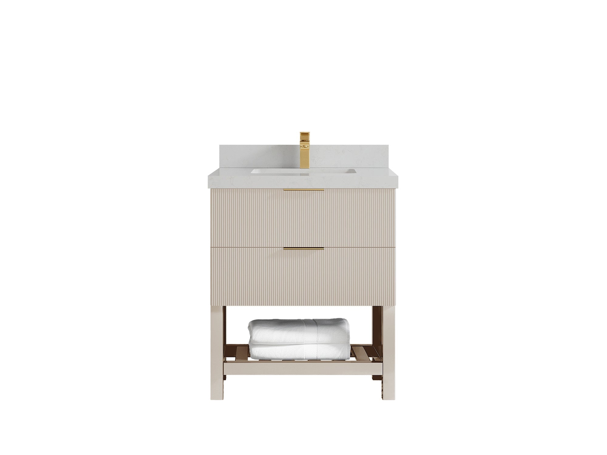 Catalina 30 in W x 22 in D Free Standing Reeded Single Sink Bathroom Vanity - Willow Bath and Vanity