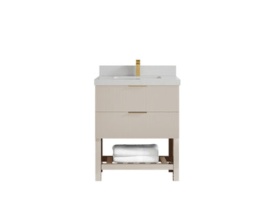 Catalina 30 in W x 22 in D Free Standing Reeded Single Sink Bathroom Vanity - Willow Bath and Vanity