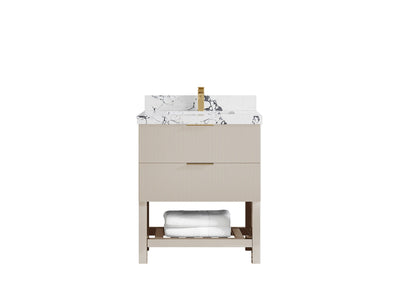 Catalina 30 in W x 22 in D Free Standing Reeded Single Sink Bathroom Vanity - Willow Bath and Vanity