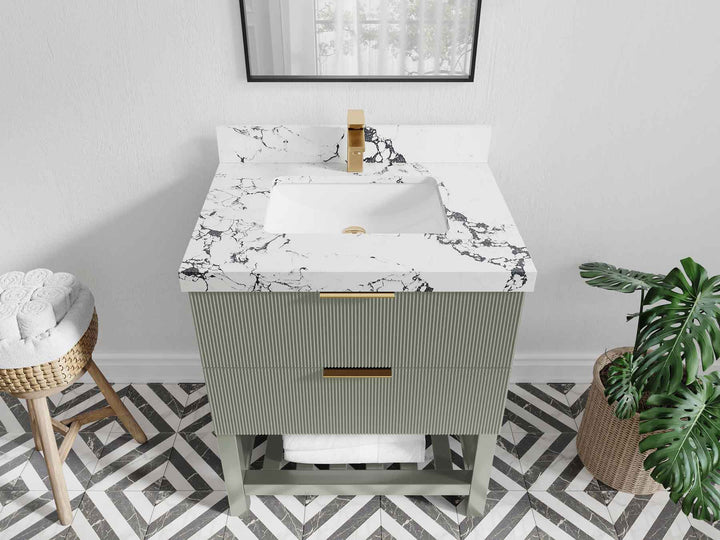 Catalina 30 in W x 22 in D Free Standing Reeded Single Sink Bathroom Vanity - photo 37