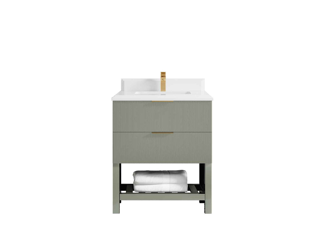 Catalina 30 in W x 22 in D Free Standing Reeded Single Sink Bathroom Vanity - Willow Bath and Vanity