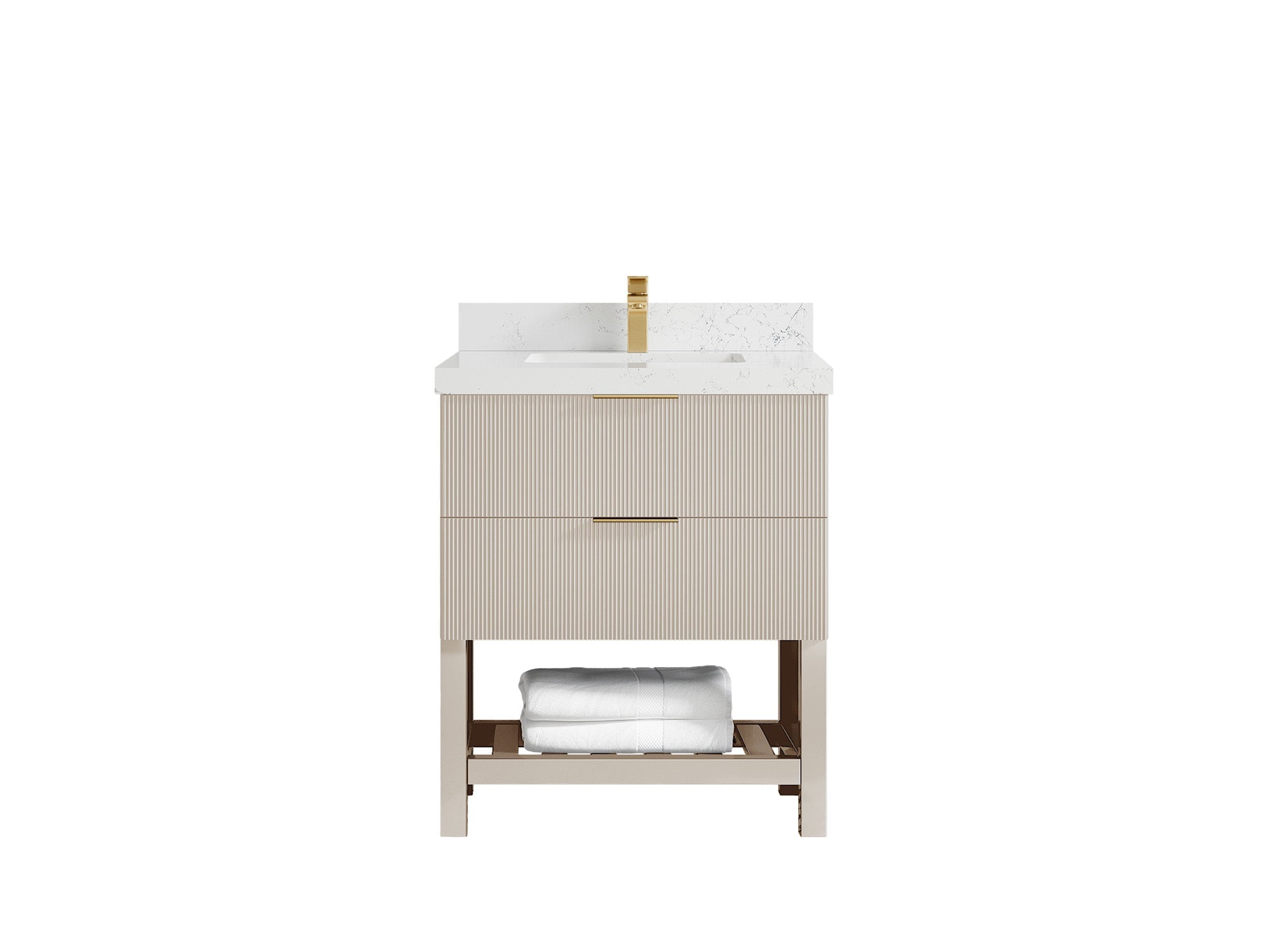 Catalina 30 in W x 22 in D Free Standing Reeded Single Sink Bathroom Vanity - Willow Bath and Vanity