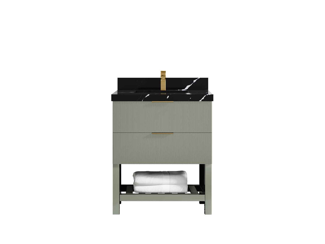 Catalina 30 in W x 22 in D Free Standing Reeded Single Sink Bathroom Vanity - Willow Bath and Vanity