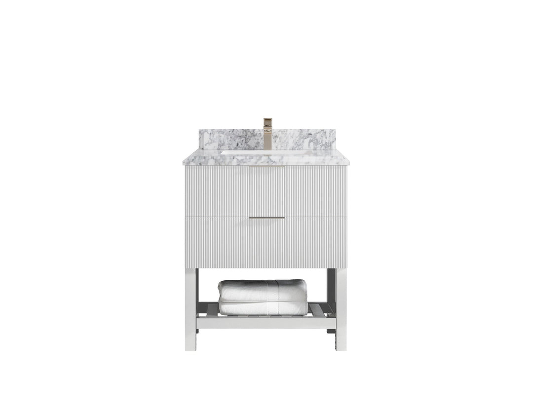 Catalina 30 in W x 22 in D Free Standing Reeded Single Sink Bathroom Vanity - Willow Bath and Vanity
