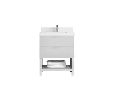 Catalina 30 in W x 22 in D Free Standing Reeded Single Sink Bathroom Vanity - Willow Bath and Vanity