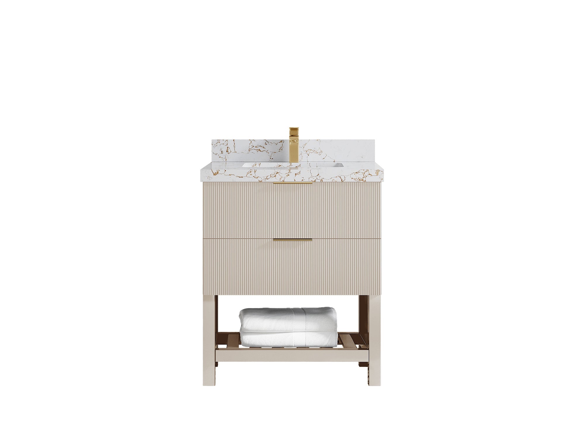 Catalina 30 in W x 22 in D Free Standing Reeded Single Sink Bathroom Vanity - Willow Bath and Vanity