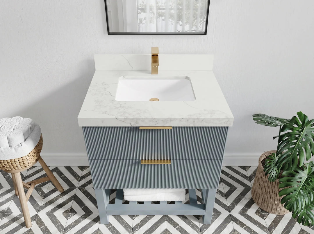 Catalina 30 in W x 22 in D Free Standing Reeded Single Sink Bathroom Vanity | 
              
                Blue Heather
                
                  
             - CAT_BLU_CA_PZ_30 - photo №2