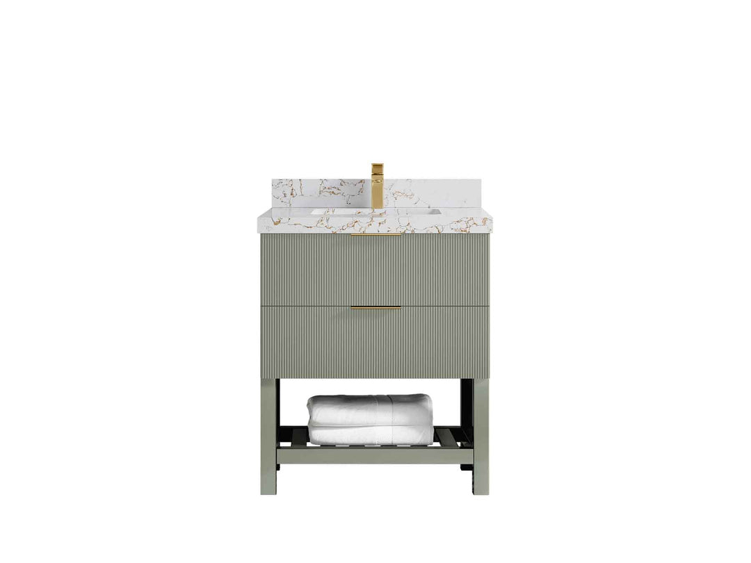 Catalina 30 in W x 22 in D Free Standing Reeded Single Sink Bathroom Vanity - Willow Bath and Vanity