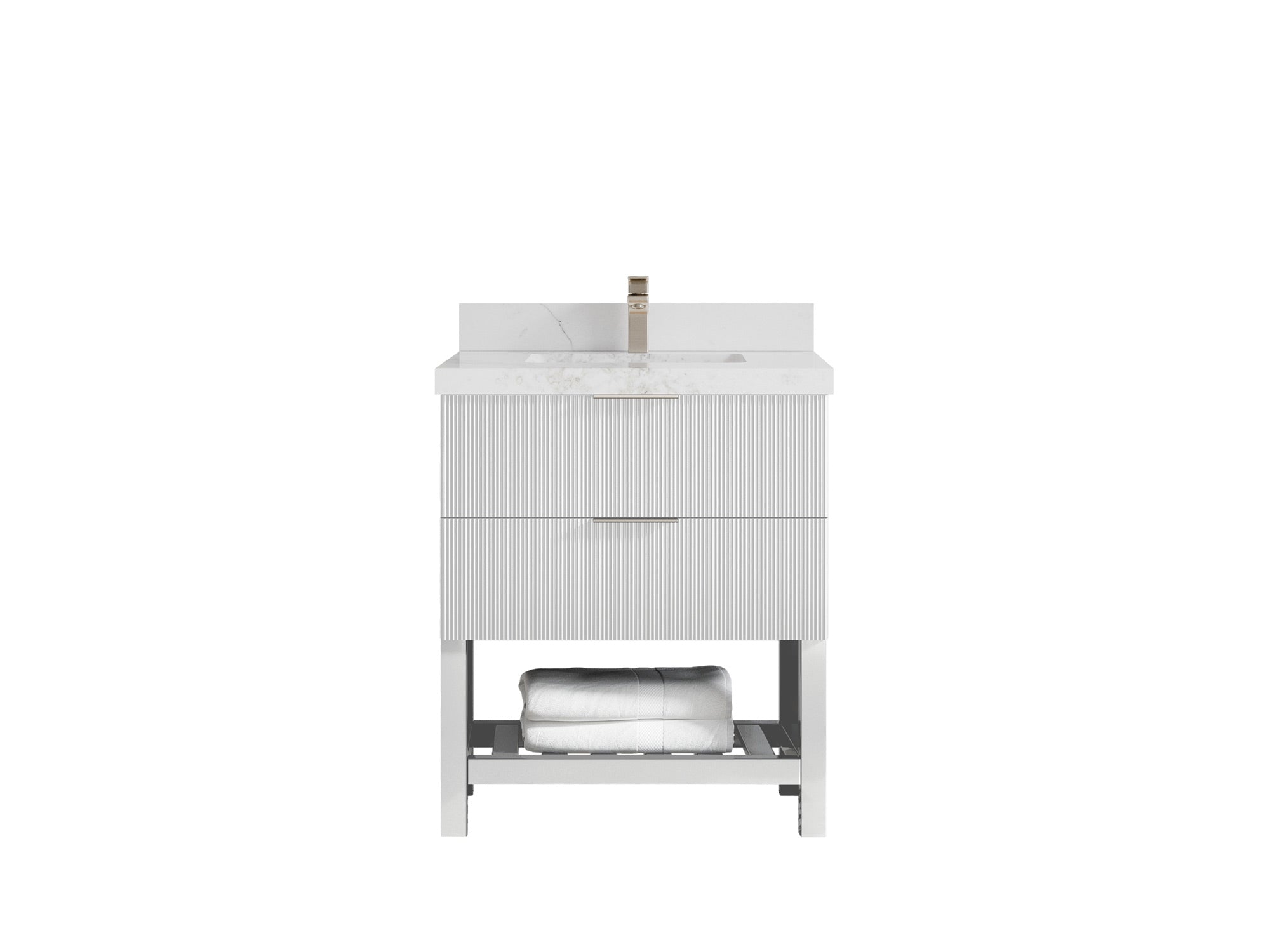 Catalina 30 in W x 22 in D Free Standing Reeded Single Sink Bathroom Vanity - Willow Bath and Vanity