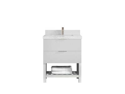 Catalina 30 in W x 22 in D Free Standing Reeded Single Sink Bathroom Vanity - Willow Bath and Vanity