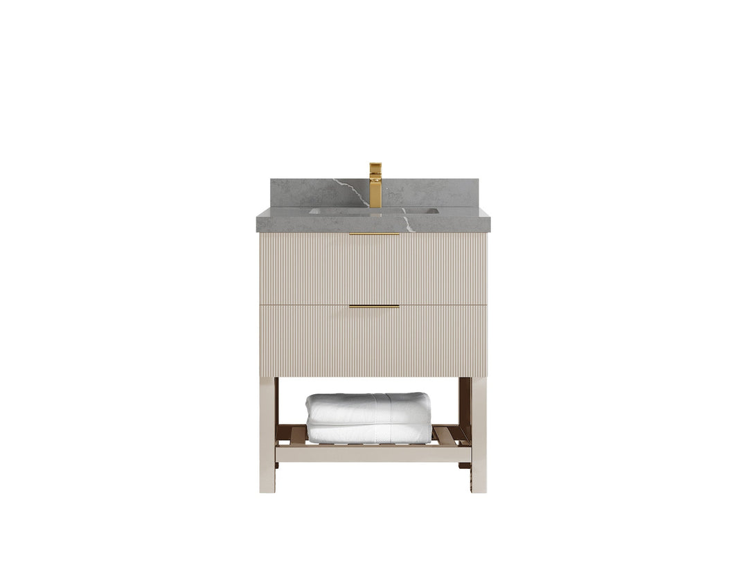 Catalina 30 in W x 22 in D Free Standing Reeded Single Sink Bathroom Vanity - Willow Bath and Vanity
