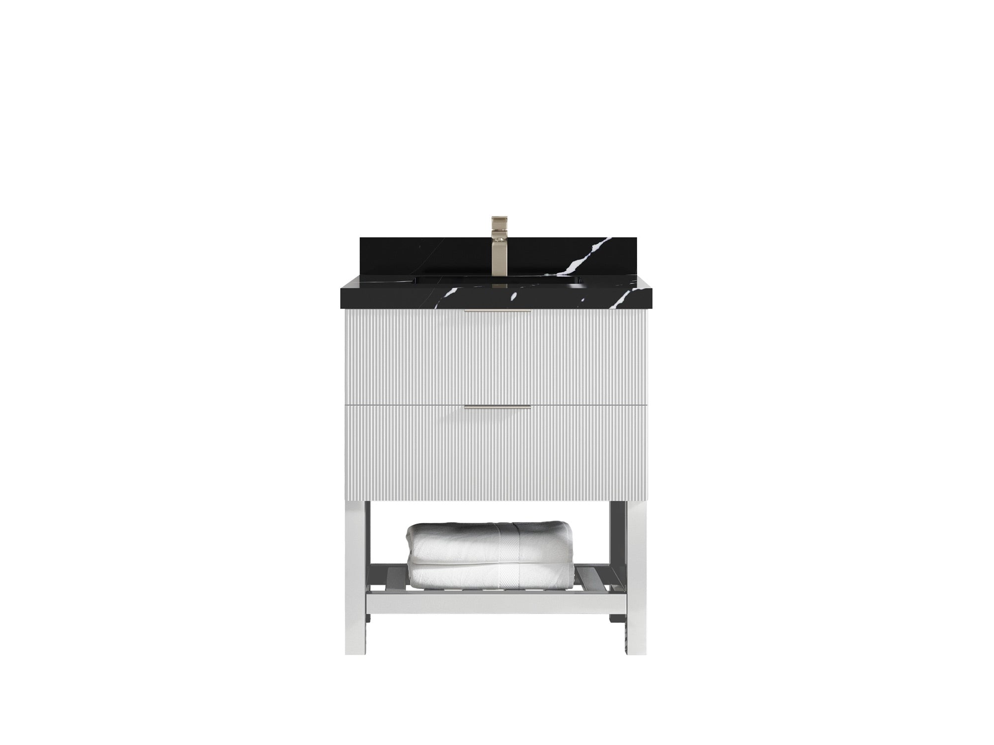 Catalina 30 in W x 22 in D Free Standing Reeded Single Sink Bathroom Vanity - Willow Bath and Vanity