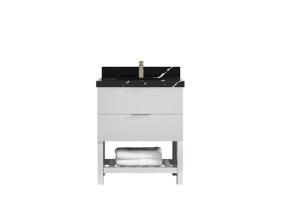 Catalina 30 in W x 22 in D Free Standing Reeded Single Sink Bathroom Vanity - Willow Bath and Vanity