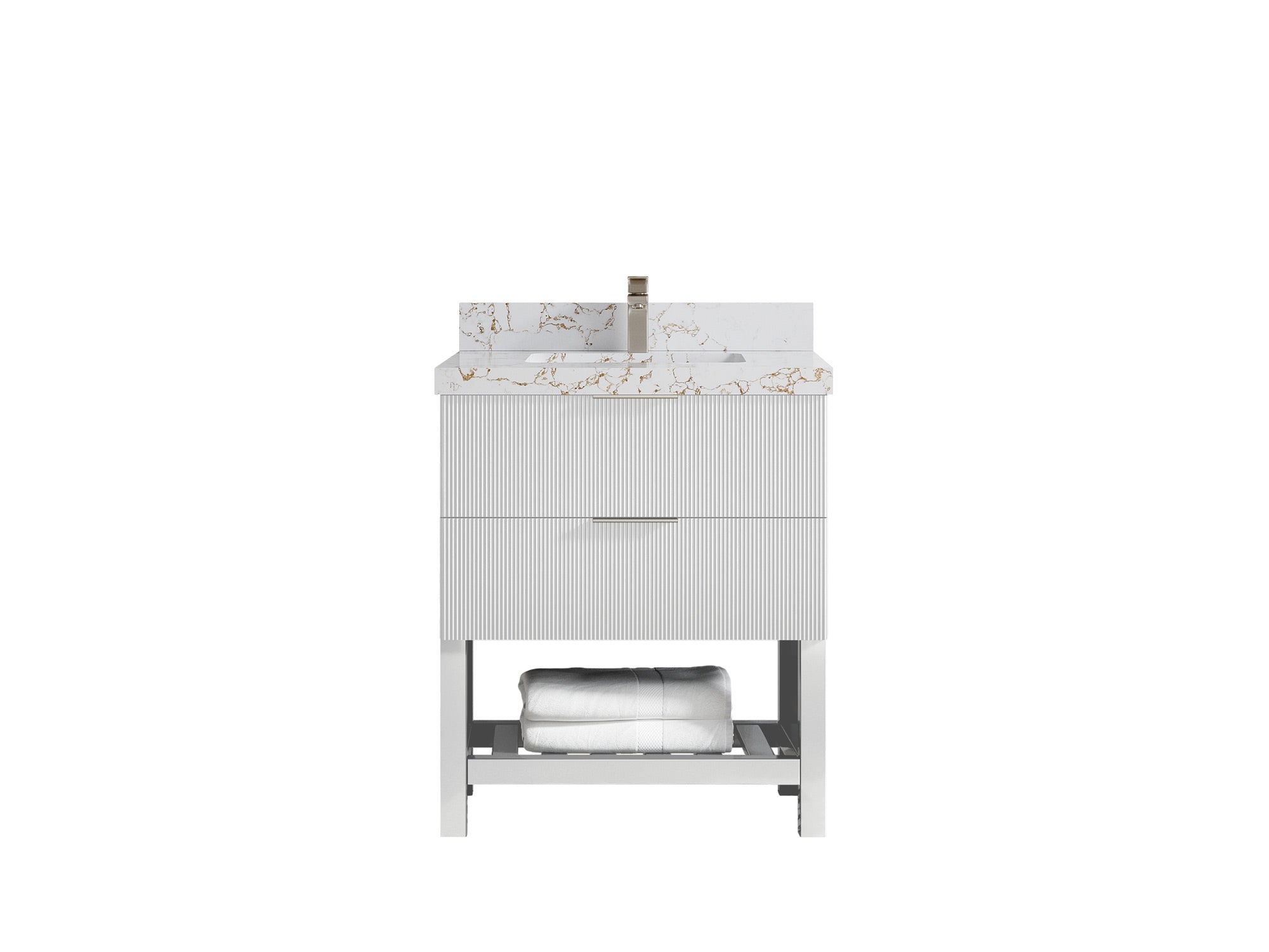 Catalina 30 in W x 22 in D Free Standing Reeded Single Sink Bathroom Vanity - Willow Bath and Vanity