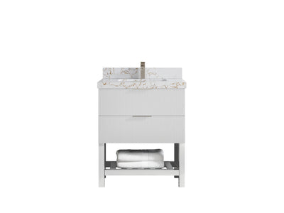 Catalina 30 in W x 22 in D Free Standing Reeded Single Sink Bathroom Vanity - Willow Bath and Vanity