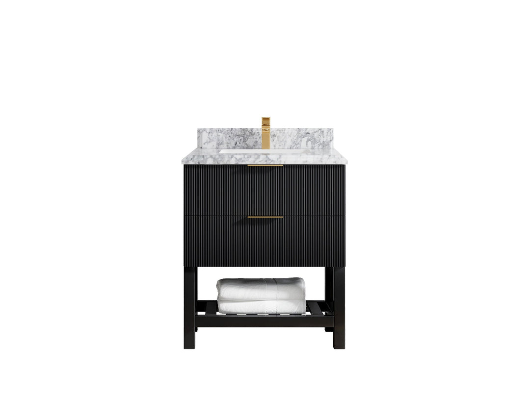 Catalina 30 in W x 22 in D Free Standing Reeded Single Sink Bathroom Vanity - Willow Bath and Vanity
