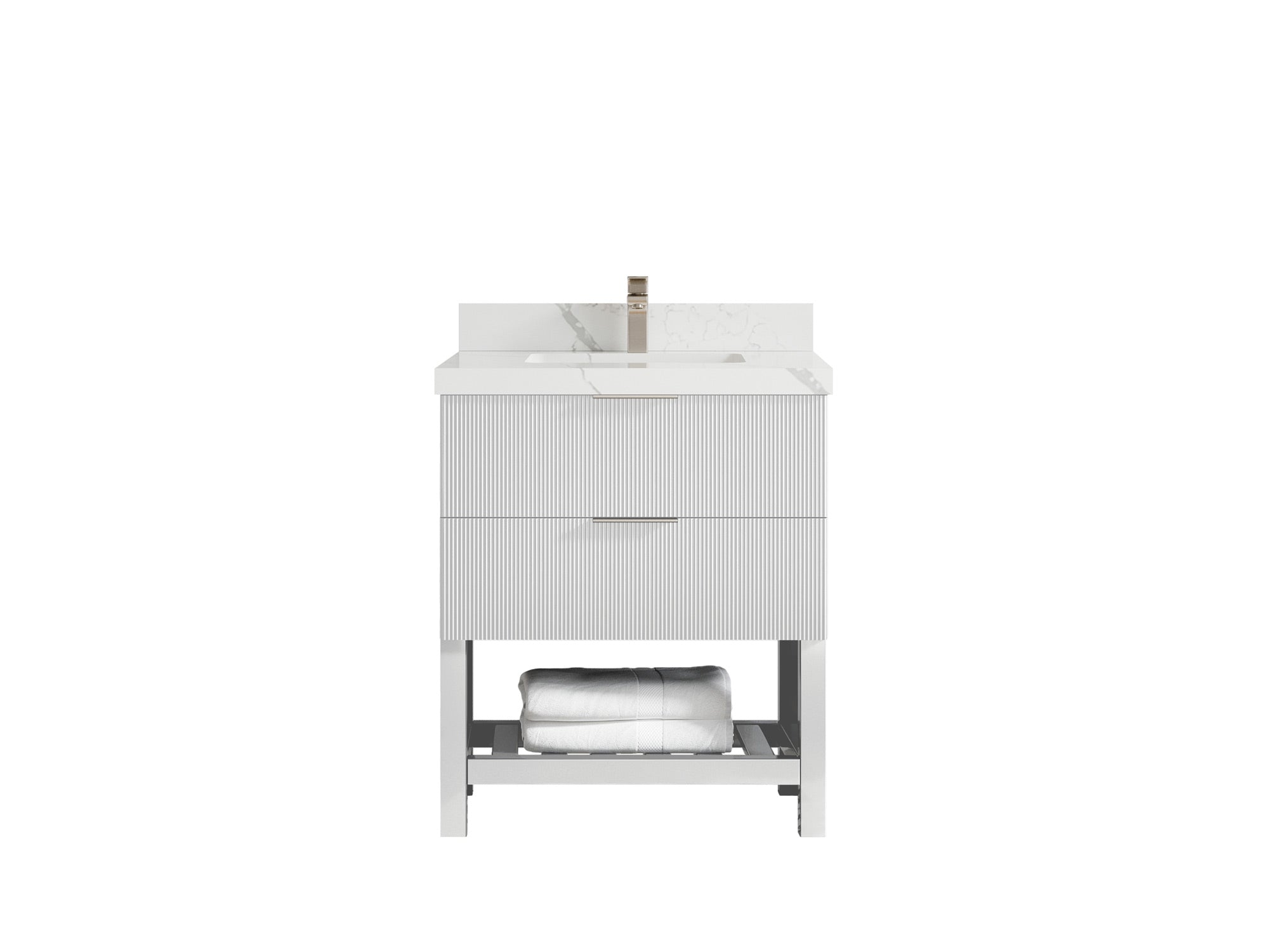 Catalina 30 in W x 22 in D Free Standing Reeded Single Sink Bathroom Vanity - Willow Bath and Vanity