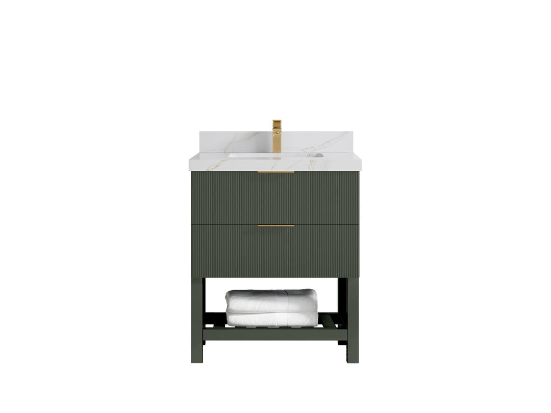 Catalina 30 in W x 22 in D Free Standing Reeded Single Sink Bathroom Vanity - Willow Bath and Vanity